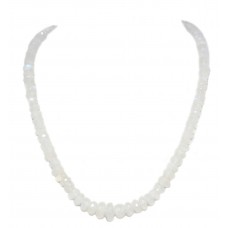 Necklace Strand String Beaded Rainbow Moon Stone Diamond Cut Bead Women D780
